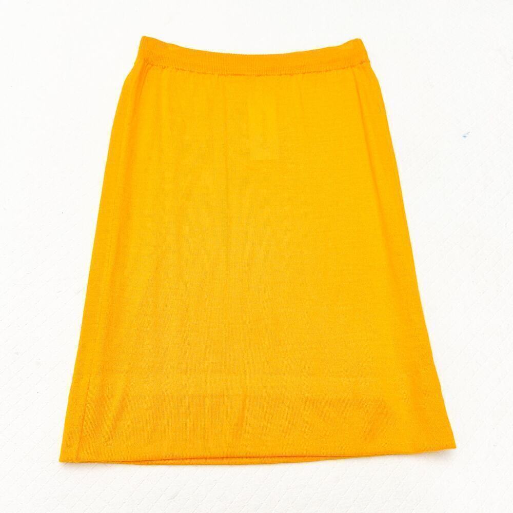 Outlander Wool Blend Midi Pencil Straight Skirt Golden Yellow Size Small